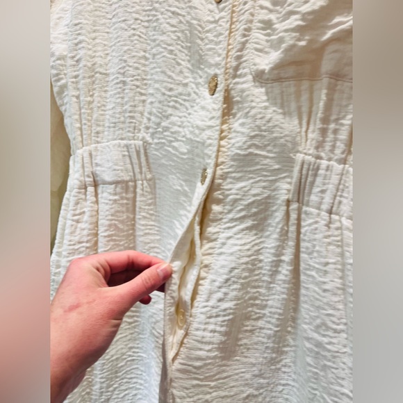 Sandro long-sleeved ivory pant Jumpsuit with gold snap buttons.Women’s M - Picture 11 of 13